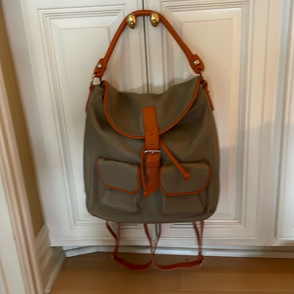 Genuine pebbled leather backpack